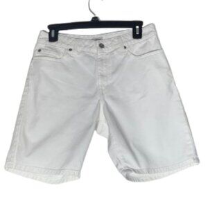 L.L. Bean Classic Fit Size 8 White Denim Shorts Women's
